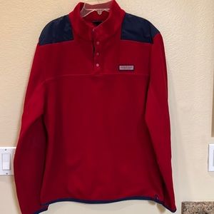 Vineyard vines red fleece pullover sweatshirt men’s jacket